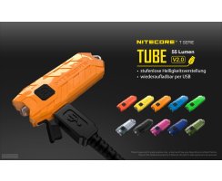 NiteCore Tube 2.0, blau,Schlüsselanhängerlampe, max. 55 Lumen, stufenlos regelbar, USB-Aufladung