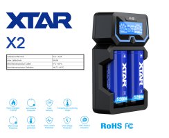 Xtar X2 – Ladegerät für Lithium Ionen 3,6-3,7V und Ni/MH 1,2V Akkus