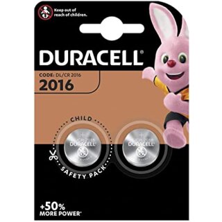 Duracell CR2016 Batterie Lithium, Knopfzelle, 3VElectronics, Retail Blister 2er-Blister