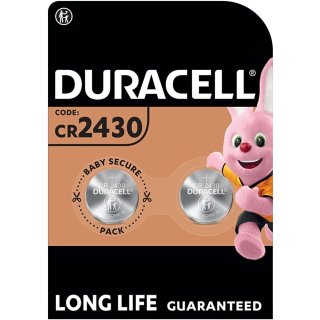 Duracell Batterie Lithium, Knopfzelle, CR2430, 3VElectronics, Retail Blister (2-Pack)