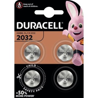 Duracell Batterie Lithium, Knopfzelle, CR2032, 3VElectronics, Retail Blister (4-Pack)