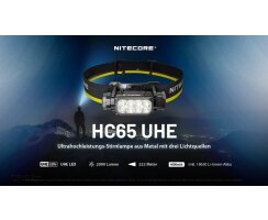 Nitecore HC65 UHE - 2000 Lumen - 3 Lichtquellen
