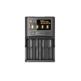NiteCore Sysmax SC4 4-Schacht-Schnellladegerät Intellicharge Akku Ladegerät für Li-Ion / IMR / LiFePO4 / Ni-Mh / Ni-Cd - BStock