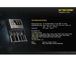 NiteCore Sysmax SC4 4-Schacht-Schnellladegerät Intellicharge Akku Ladegerät für Li-Ion / IMR / LiFePO4 / Ni-Mh / Ni-Cd - BStock