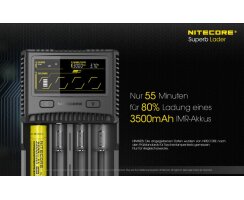 NiteCore Sysmax SC4 4-Schacht-Schnellladegerät Intellicharge Akku Ladegerät für Li-Ion / IMR / LiFePO4 / Ni-Mh / Ni-Cd - BStock