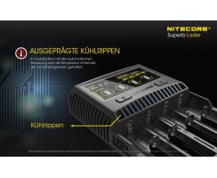 NiteCore Sysmax SC4 4-Schacht-Schnellladegerät Intellicharge Akku Ladegerät für Li-Ion / IMR / LiFePO4 / Ni-Mh / Ni-Cd - BStock