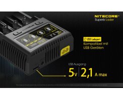 NiteCore Sysmax SC4 4-Schacht-Schnellladegerät Intellicharge Akku Ladegerät für Li-Ion / IMR / LiFePO4 / Ni-Mh / Ni-Cd - BStock