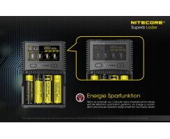 NiteCore Sysmax SC4 4-Schacht-Schnellladegerät Intellicharge Akku Ladegerät für Li-Ion / IMR / LiFePO4 / Ni-Mh / Ni-Cd - BStock