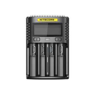 NiteCore UMS4 intelligentes 4-Schacht-Schnellladegerät Akku Ladegerät für Li-Ion / IMR / LiFePO4 / Ni-Mh / Ni-Cd Akkus