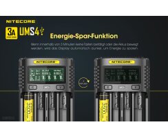 NiteCore UMS4 intelligentes 4-Schacht-Schnellladegerät Akku Ladegerät für Li-Ion / IMR / LiFePO4 / Ni-Mh / Ni-Cd Akkus
