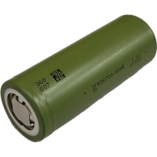 Tenpower IFR26700-45HE – High-Performance LiFePO4 Cell 3.2V / 4500mAh