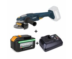 FERREX 20V Akku-Winkelschleifer 125 mm mit Sanftanlauf...