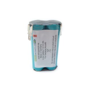 Li-Ion Ersatz-Akku 7,2V 2600mAh für Gardena ACCU 80 Accu80 Grasschere Rasenkantenschere Strauchschere