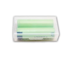 Akkubox aus Kunststoff transparent f&uuml;r 2x 18650 Zellen od. 4x 16340 Zellen 