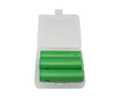 Akkubox aus Kunststoff transparent fŸr 2x 26650...