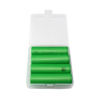 Akkubox aus Kunststoff transparent f&uuml;r 4x 18650 Zellen oder 8x 18350 Zellen