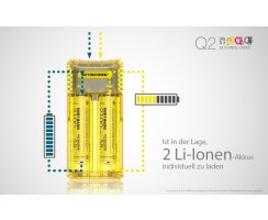 Nitecore Q2 Ladegerät für LiIon-Akkus transparent