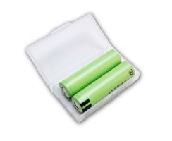 Akkubox aus Kunststoff transparent f&Yuml;r 2x 20700 oder 21700 Zellen